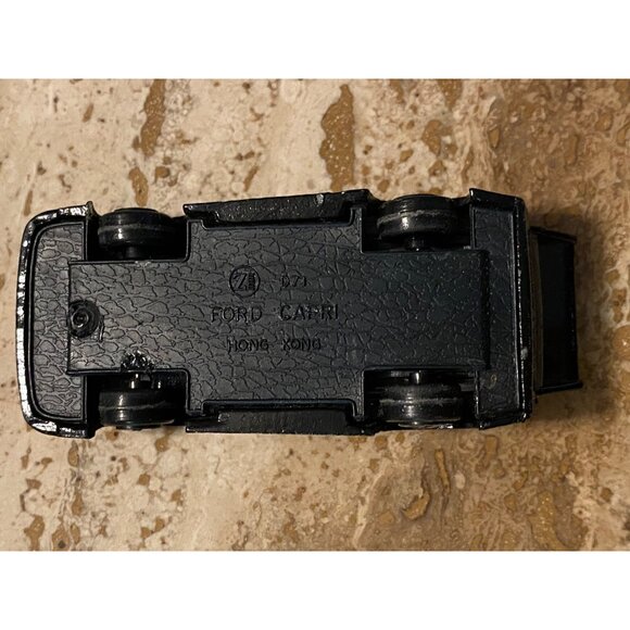 Vintage 1977 Ford Capri Toy Car Black With Red Stripes Goodyear - Picture 6 of 6